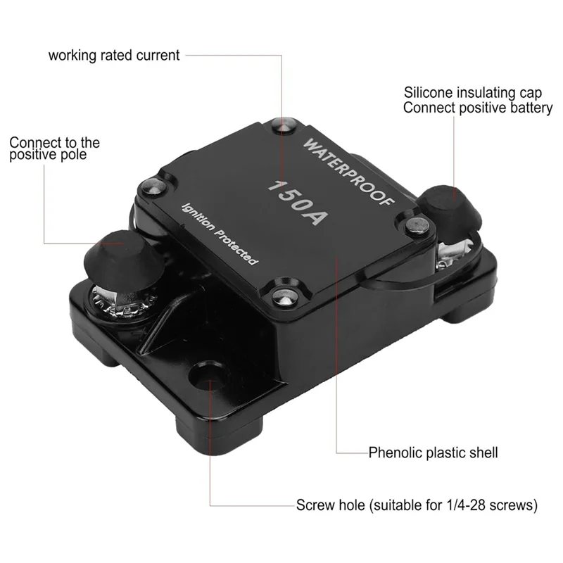 

A47U HT-608 Automatic Circuit Breaker Car Self-Recovery Fuse Holder Forcars Forother Circuit Safety Protection Systems 60A
