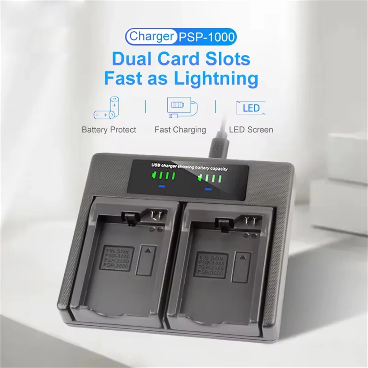 

T35C -1000 Dual Battery Charger -2000 -3000 for Portable Console Gamepad -110 -S110 Lite