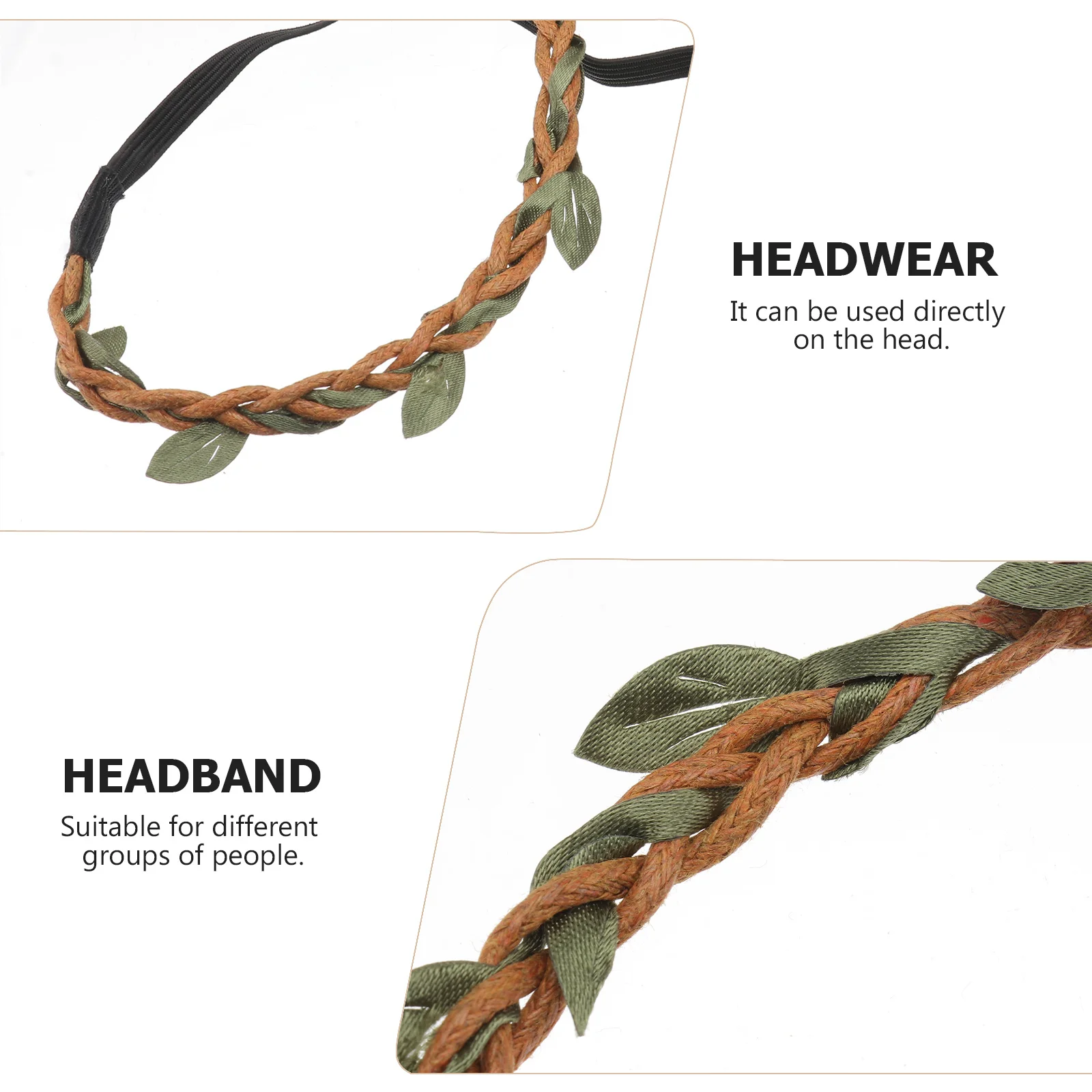 

10Pcs Rustic Vine Headband Material Wreath Hair Hoop DIY Brown Natural Handmade Hair Ornament Party Holiday Decor