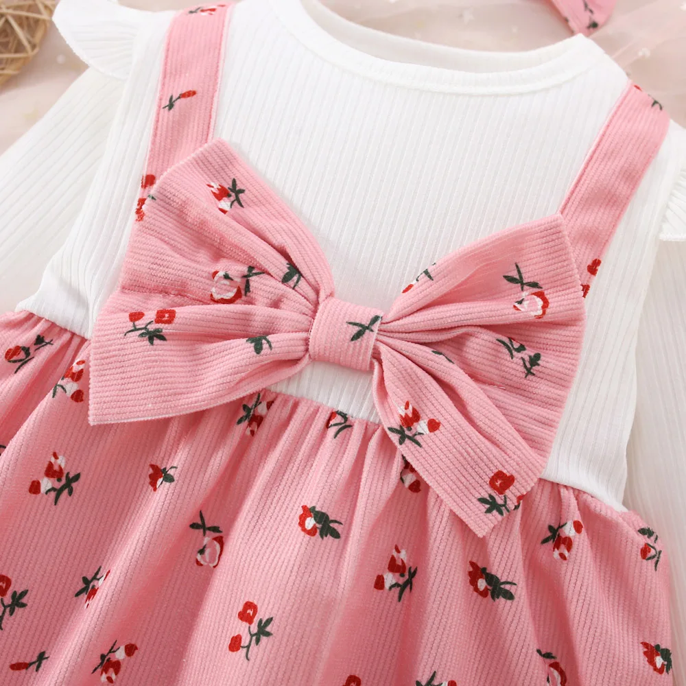 Spring And Autumn New White Long Sleeve Baby Girl Dress, Cute Butterfly Children\'S Clothing (6 Months -3 Years Old)