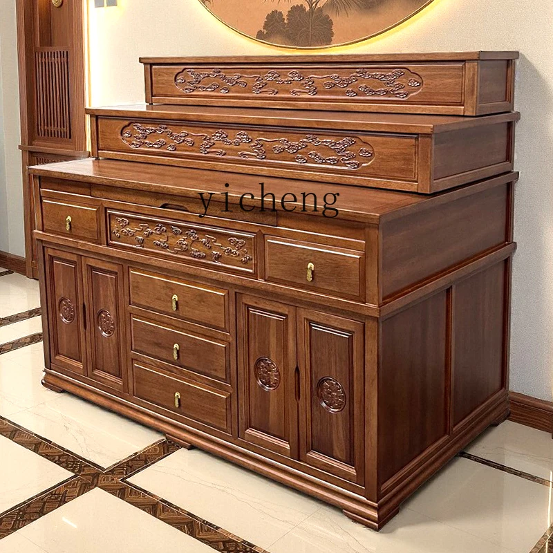 Jinhua Pear Solid Wood Buddhist Table Serving Incense Case Buddhist Cave Cabinet Serving Incense Table Shrine