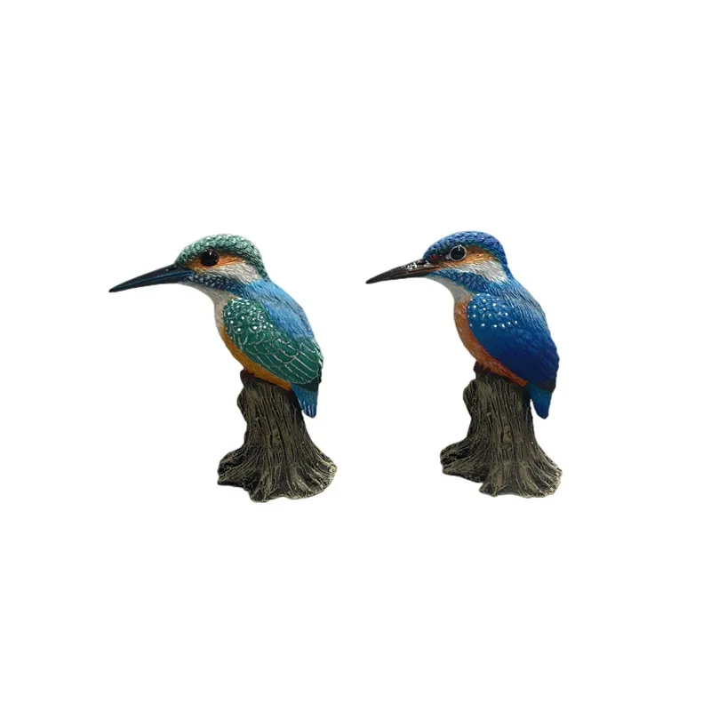 Landscape Kingfisher Resin Statue Desktop Decorations Winter Wren Model Crafts Home Ornament