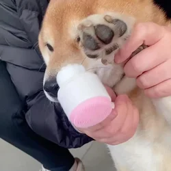 Pet Paw Cleaning Brush, Dog Foot Washer Silicone Double-Sided Massage Brush, Plastic Pet Foot Cleaning Tool with Soft Bristles f