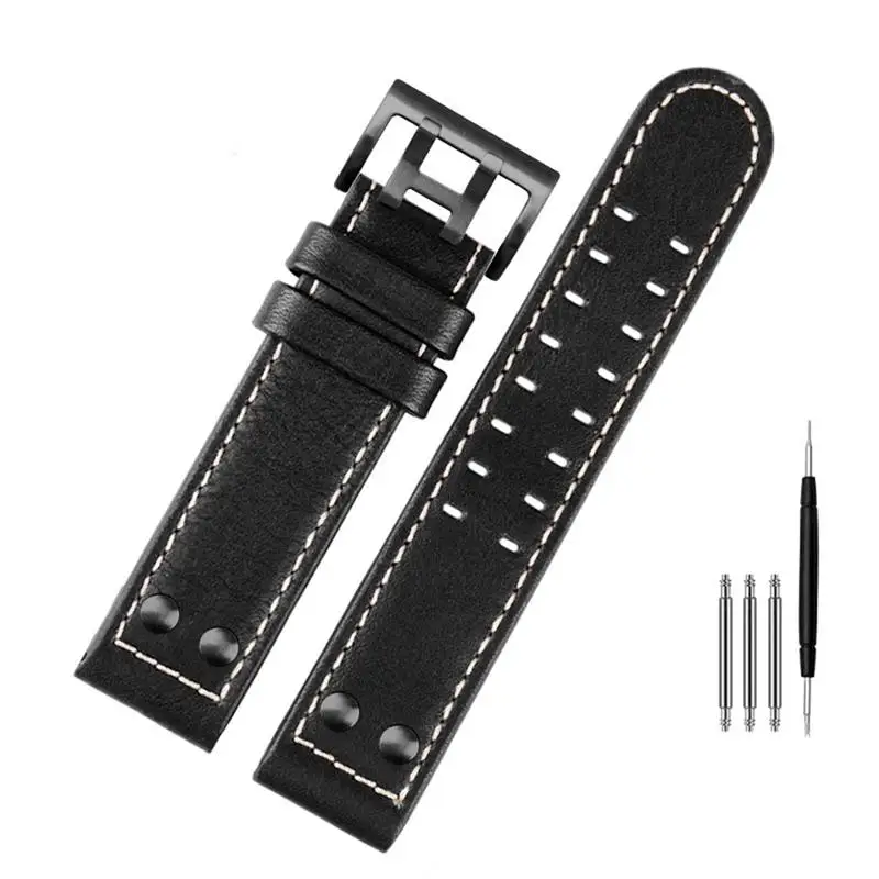 TINTAG For Hamilton Khaki aviation Watch H77616533 H70615733 Watch Strap Genuine Leather jazz field Men WatchBand 20 22