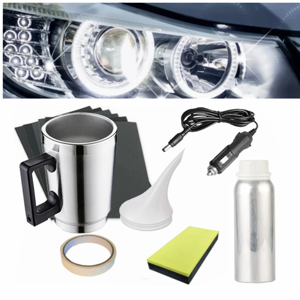 

Car Headlight Restoration Kit Liquid Repair Hydrophobic Coating Fix Headlamp Polish Refurbish Car Polymer Scratch Remover