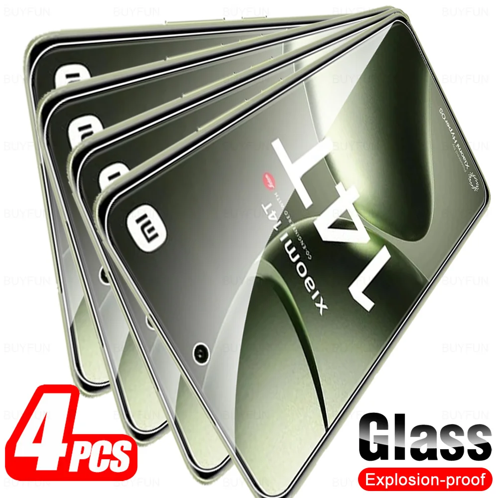 Xiaomi14T Glass 4Pcs For Xiaomi 14T Tempered Glass Xaomi Mi 14TPro Xiaomi14TPro 14 T Pro 5G 2024 HD Screen Protector Safety Film