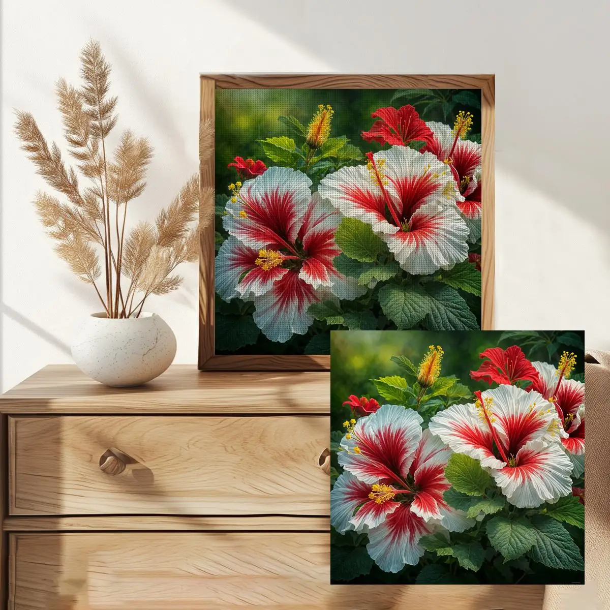 1 Stück 30x30 cm/11,8 Zoll Blumenmuster Kreuzstich-Set DIY-Kit 11/14/16CT DIY Stickset Zubehör für Kreuzstich – Detail 2