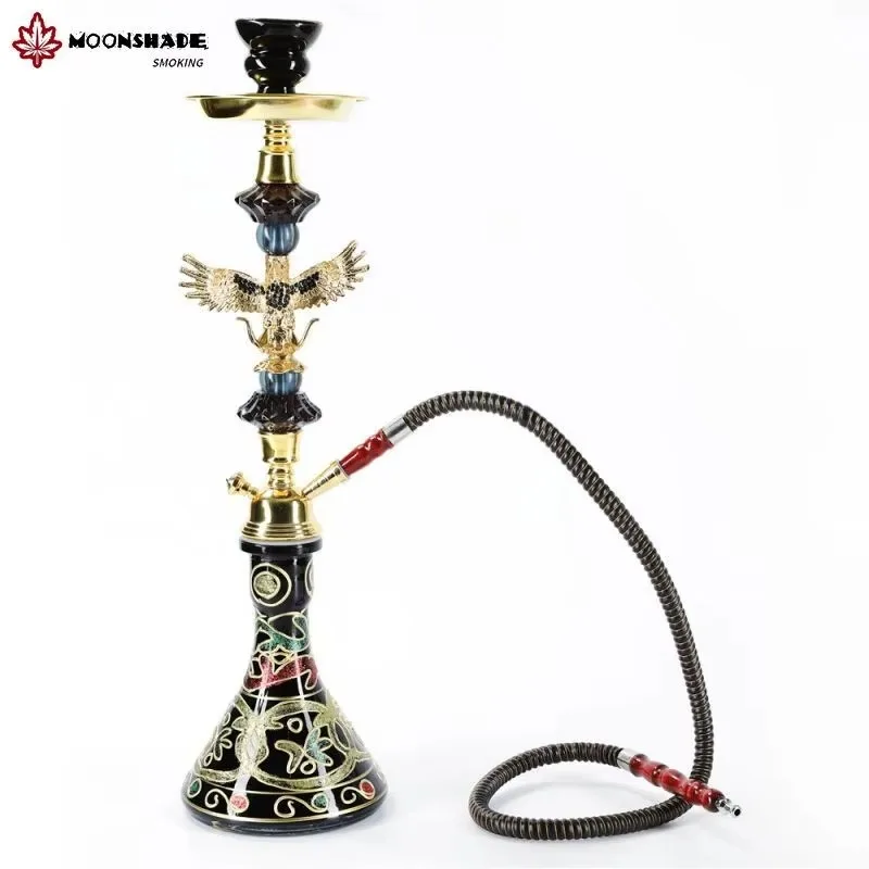 MOONSHADE Arab Hookah Set Chicha Eagle Model Creative Hawk Glass Shisha Base Narguile Smoking Grass Pipe Kit Shisha Accessories