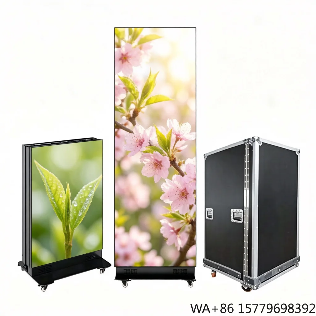Indoor & Outdoor High-definition, Movable LED Folding Poster Screen, Full-color Commercial Advertising Screen