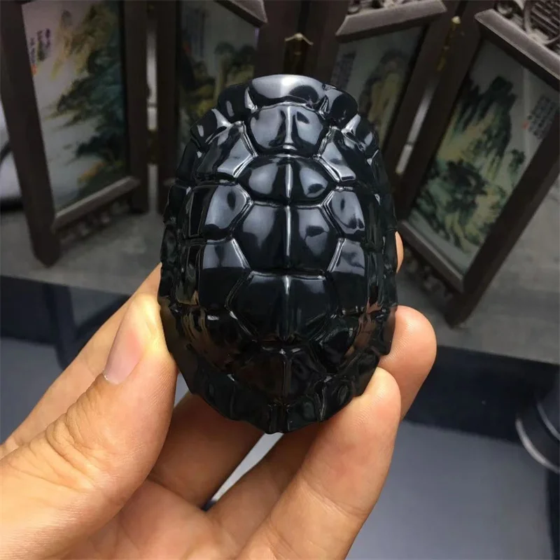 

Maichuang/Natural Xin jiang Hetian Ink Jade Tortoise Shell Pendant Hand-carved Jewelry Men Accessories Exquisite Gift