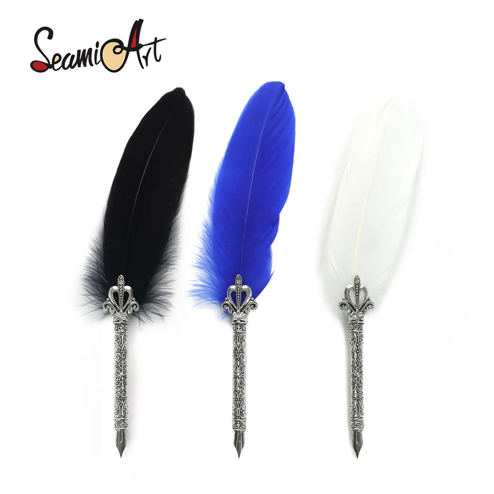 SeamiArt 1pc Vintage Quill Dip Pen for Artist Calligraphy Writing Stationery Gift for School Art Supplies