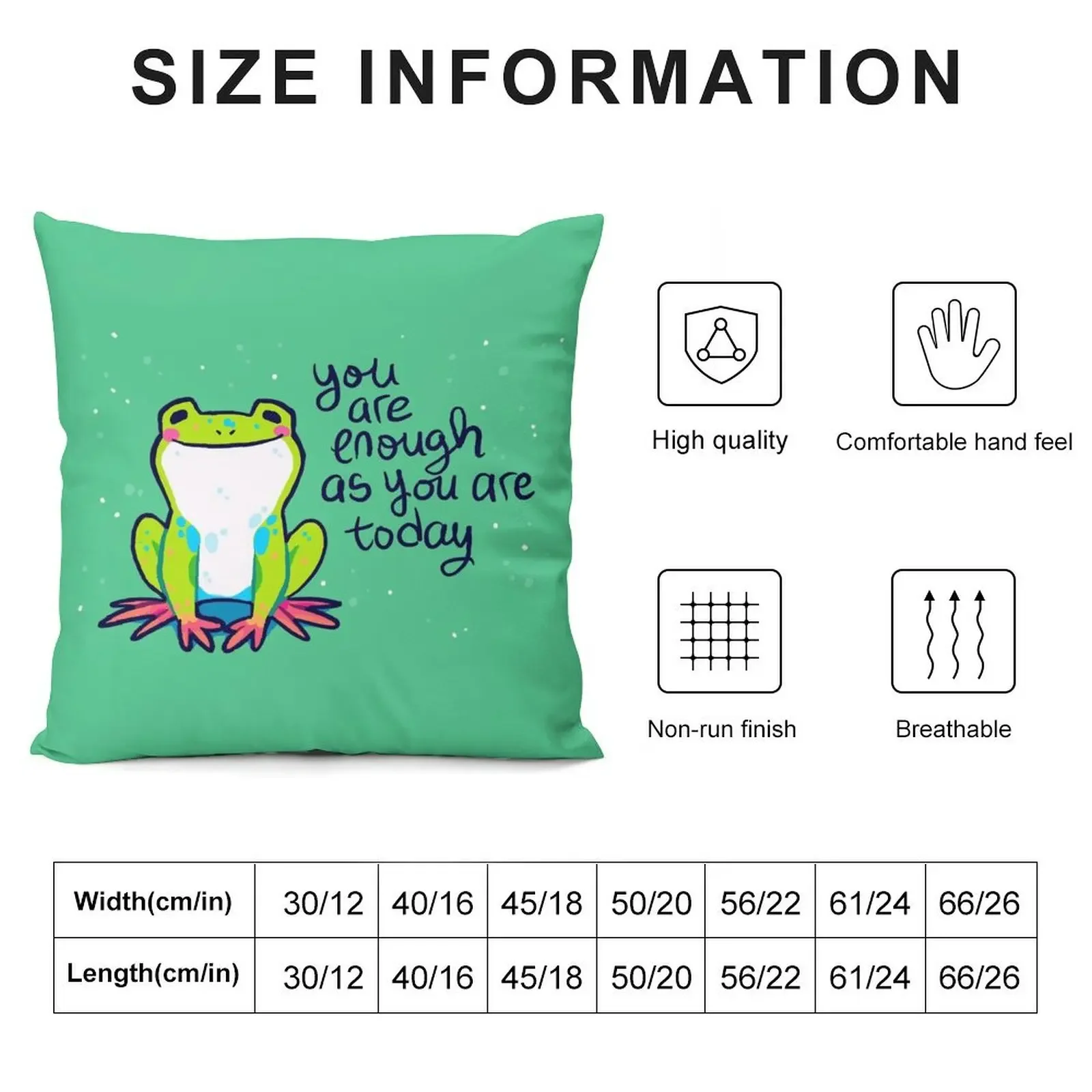 You Are Enough As You Are Today Tree Frog Throw Pillow Christmas Pillowcase pillow cover christmas New year pillow