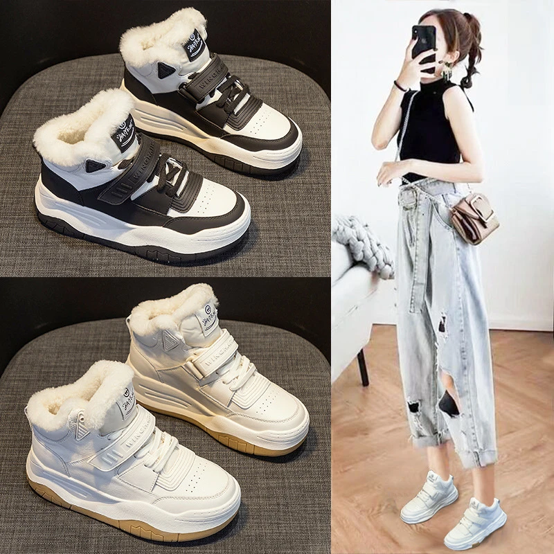 Women Viral Same Style Cotton Snow Boots 2026 Winter Warm Fleece Lined Trendy Casual Sports Daily Walking Footwear Fashion
