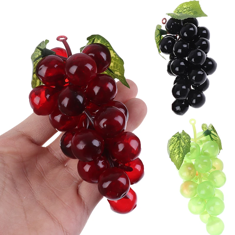 1PCS Real Touch Decorative Artificial Fruit Grapes Plastic Grape Bunch Home Garden Wedding Party Decoration for Table