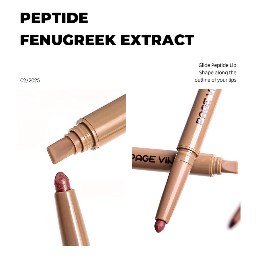 Rossetto nudo opaco con peptidi setosi a doppia testa, sicuro per tutti i tipi di pelle, uso unisex opaco duraturo