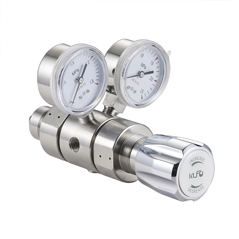 

Premium 316 Stainless Steel Double Meter Adjustable Bipolar Pressure Regulator for Gas Decompression