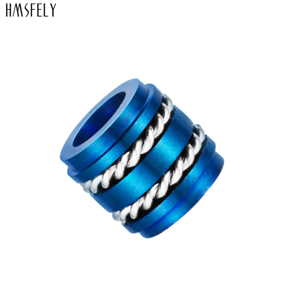 Hmsfely Blauwe Staaldraad Inlay Bedels Kralen Voor Diy Armband Sieraden Maken Bevindingen 316l Roestvrij Staal Metalen Spacer Kralen