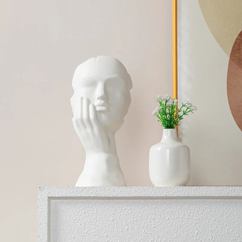 Ceramic Portrait Vase, Frosted Hydroponic Flower Dryer, High-end Vase, Living Room Decoration Vase,Craft Jewelry,Home Decoration
