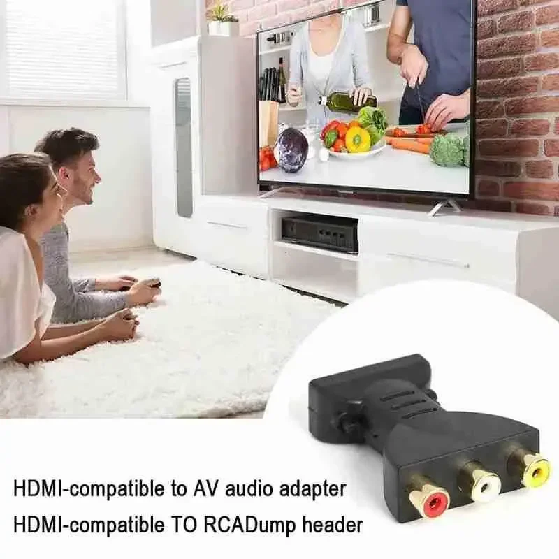 HD to AV Audio Adapter 3RCA Lotus Head Red White Yellow Converter to Audio Video Converter RCA Adapter For HDTV DVD