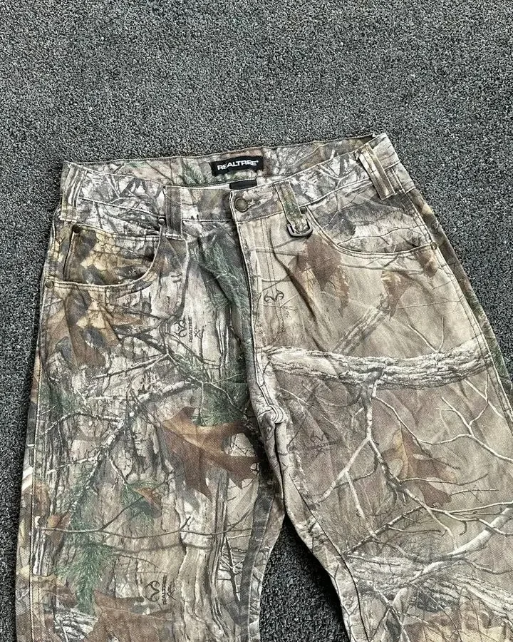 Pantalones vaqueros con estampado de hojas estilo Y2k para hombre y mujer, ropa de calle de gran tamaño, estilo Vintage, Hip Hop, gótico, holgados, 2024