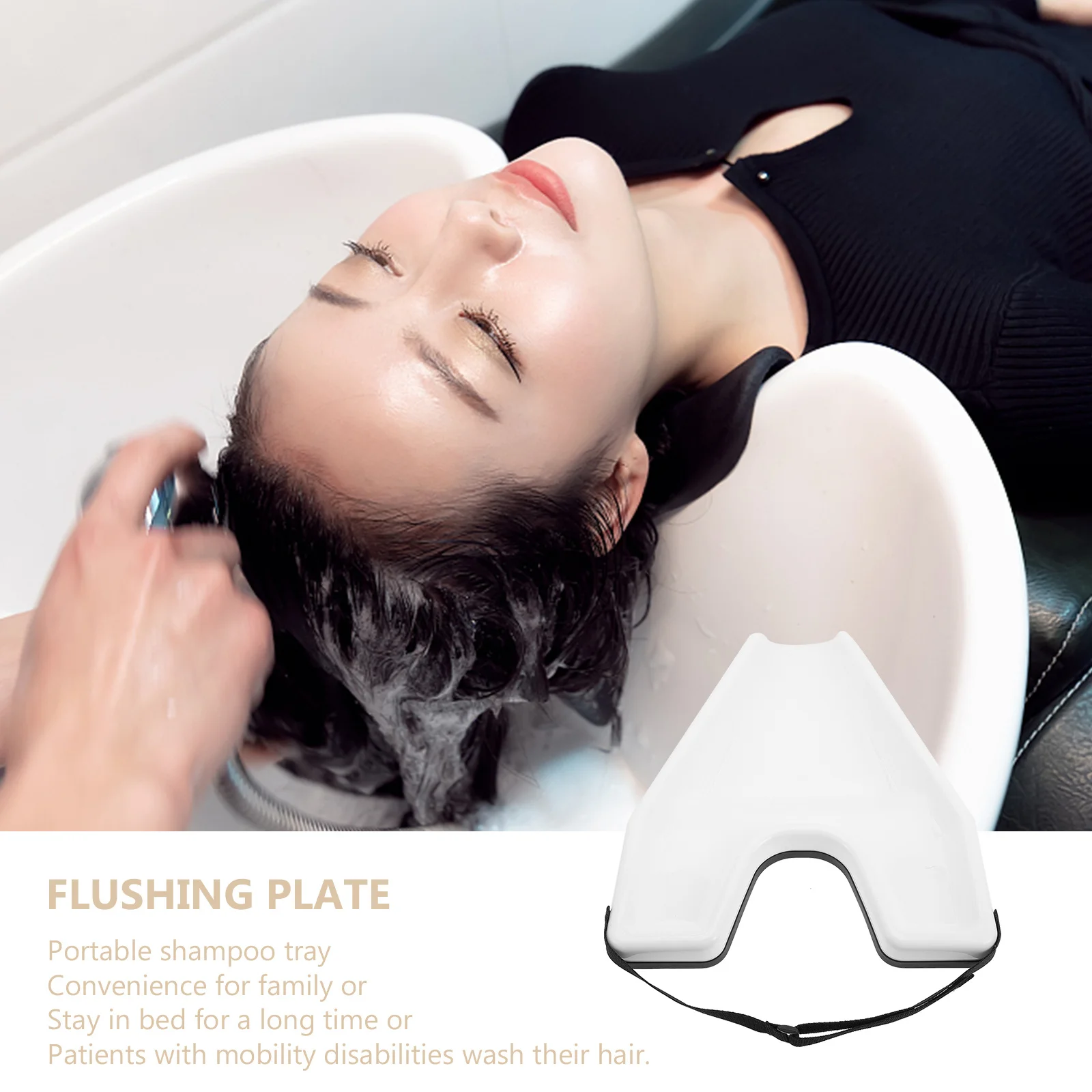

Portable Hair Washing Plastic Shampoo Tray For Home Salon Durable Lightweight Foldable Comfort Head Neck Support For Bedridden
