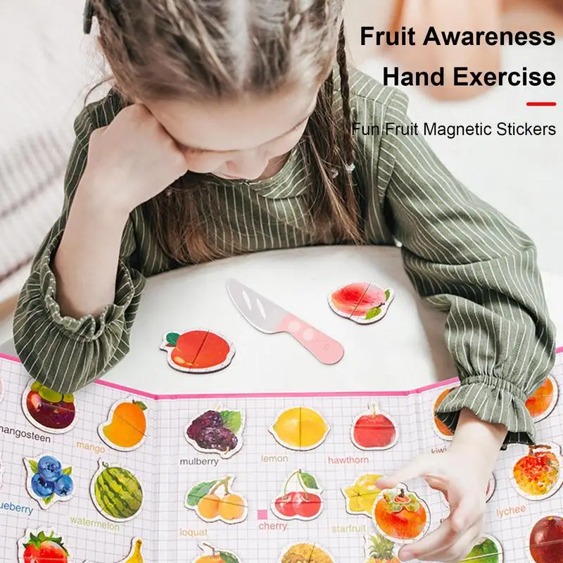 Buku magnetik untuk anak-anak berdiri buku dengan kartu magnetik kayu buku Montessori untuk anak-anak pendidikan bermain di rumah