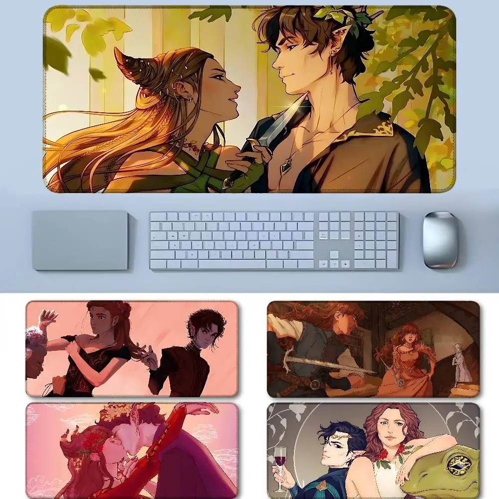 The Cruel Prince Jude And Cardan Mouse Pad Rubber Thicken Overlock Gaming Table Mat Office Computer Keyboard Pad PC Mousepad