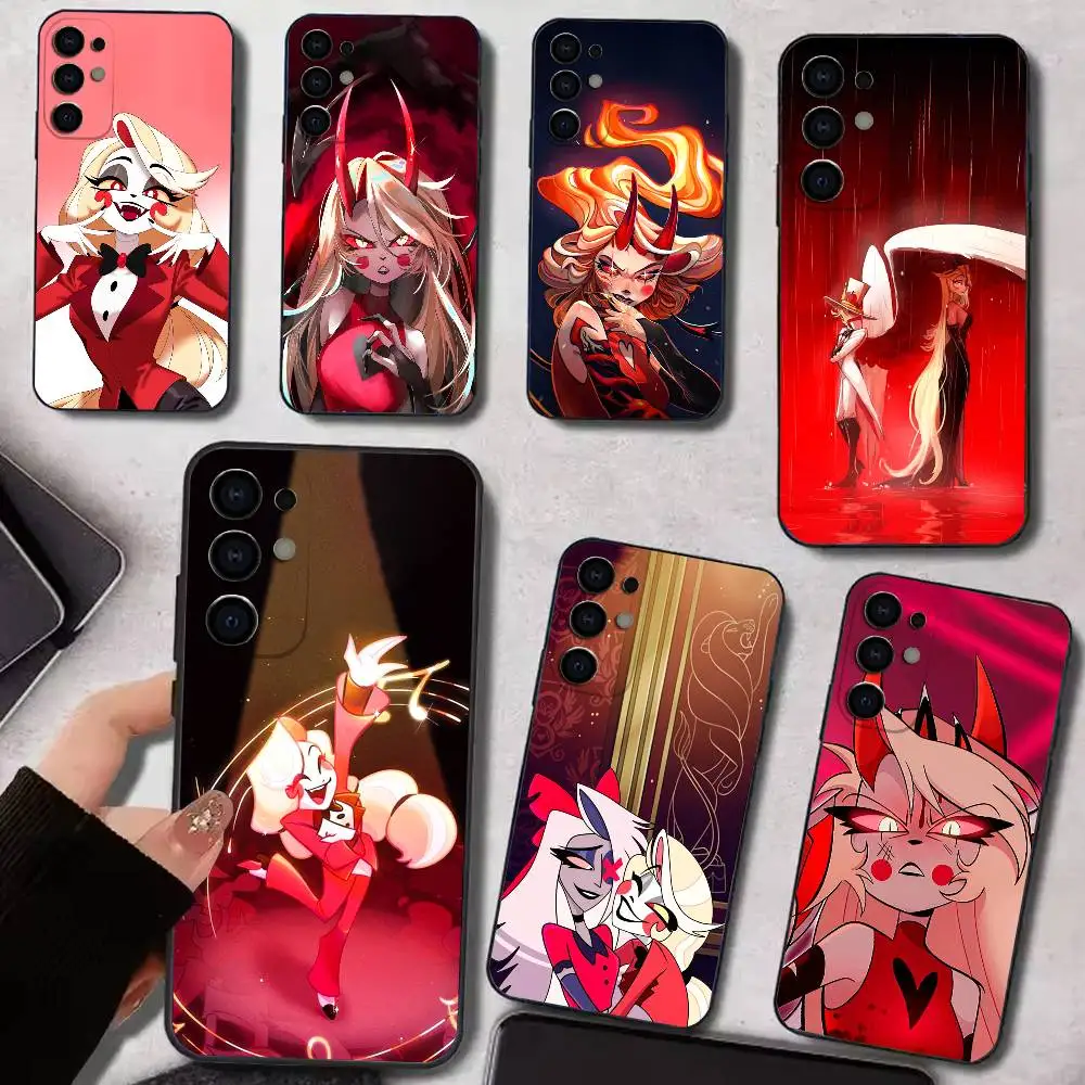C-Charlie Morningstar H-Hazbin H-Hotel   Phone Case For Samsung S25,S24,S21,S22,S23,S30,Ultra,S20,Plus,Soft Silicone Black Cover