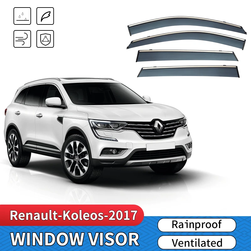 

For Renault Koleos Samsung QM5 HY HC 2006-2023 Plastic Window Visor Vent Shades Sun Rain Deflector Guard 4PCS/SE