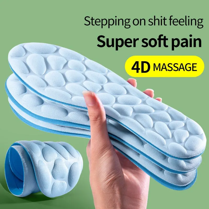4D Sport Insoles for Shoes Women Men Deodorant Breathable Cushion Running Insoles for Feet Orthopedic Massage Running Care Pads image 6
