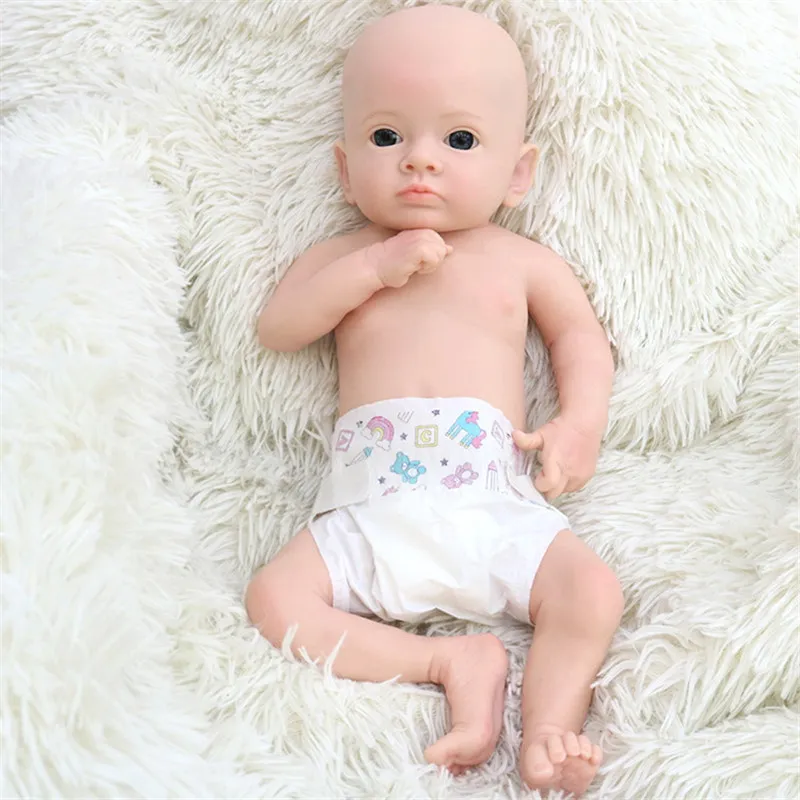 18inch girl Baby Dolls kits Realistic Full Silicone Reborn Baby Doll kit painted Soft DIY Toys reborn Kit for Children Gift