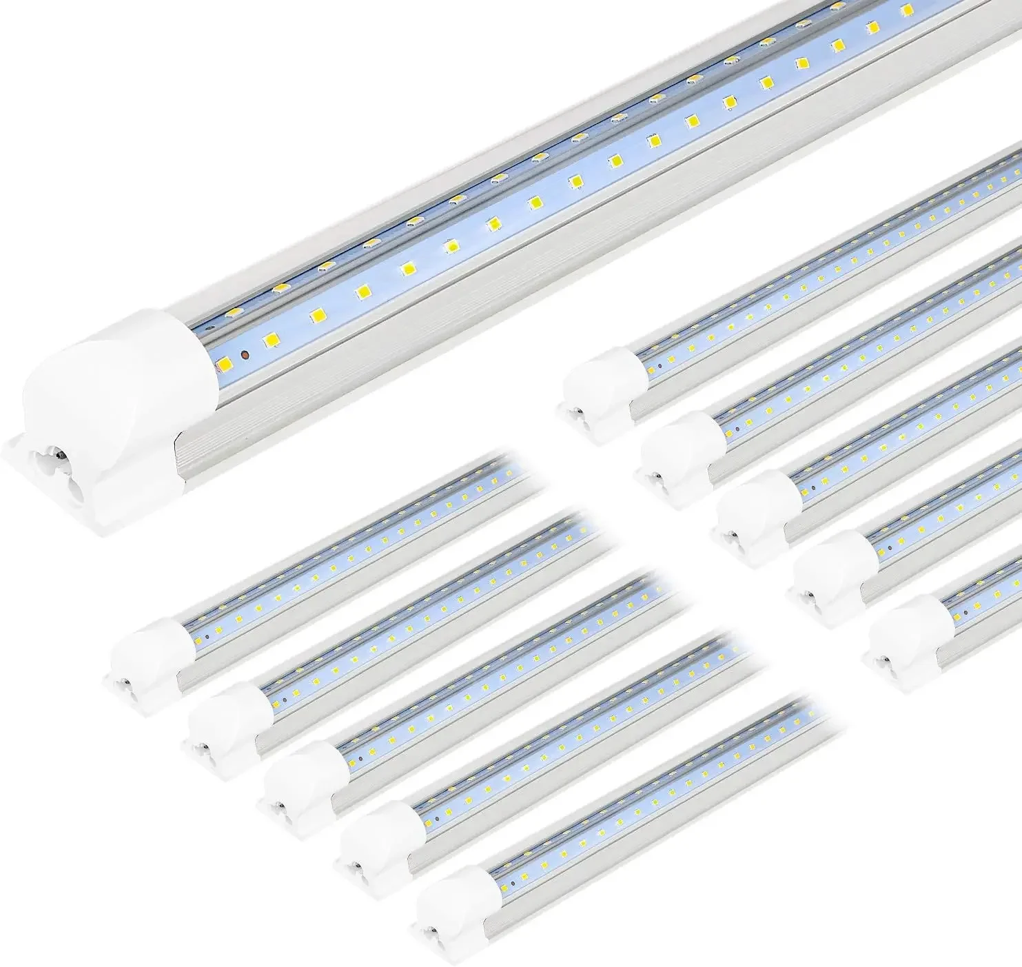 V Shape Integrated T8 LED Tube Light, 5200LM, 40W, 6500K Super Bright White,high Output Linkable Shop Lights W/Built-in ON/Off S