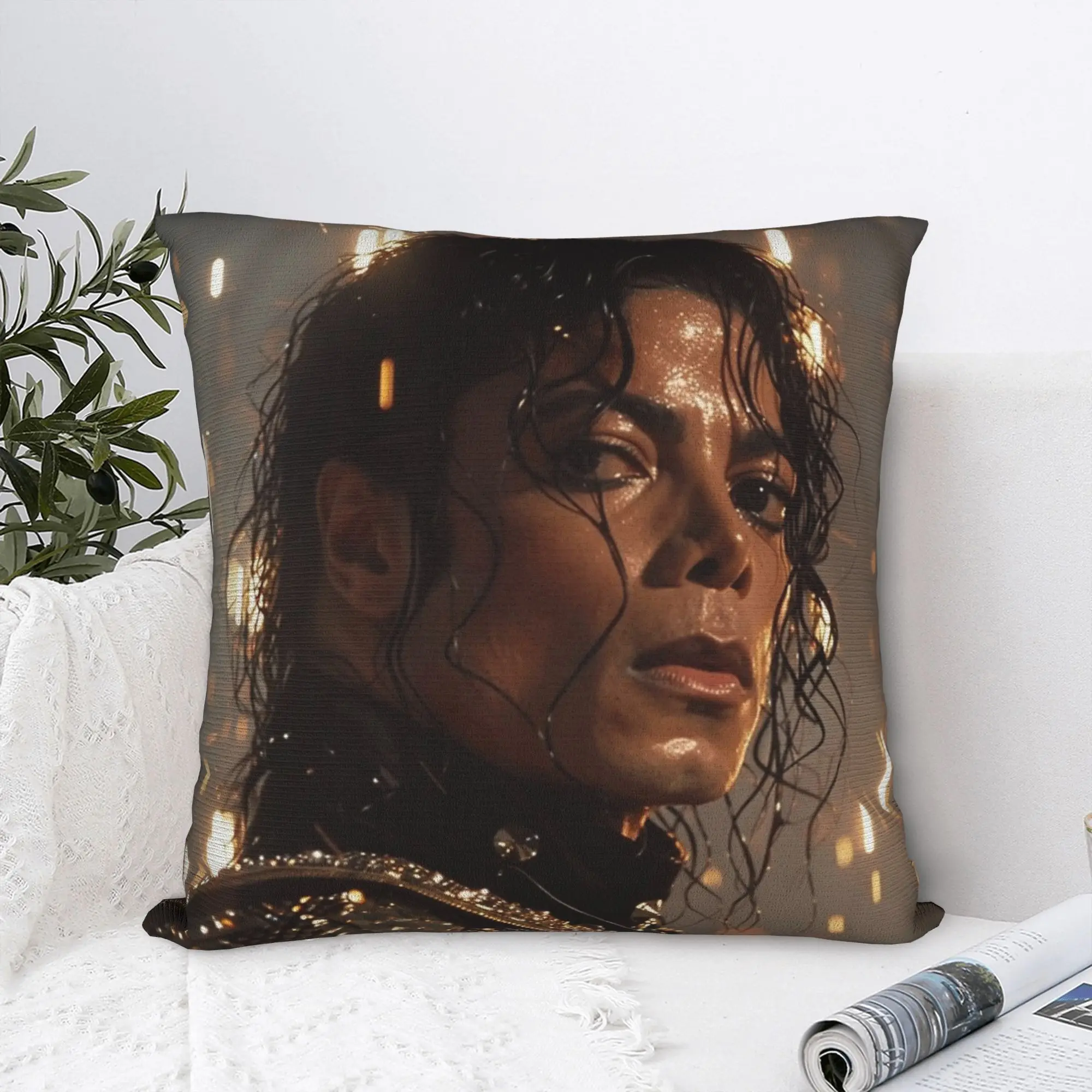 Michaels Jacksons Retro Pillowcase Printed Fabric Cushion Cover Gift  Pillow Case Cover Home Drop Shipping 45X45cm