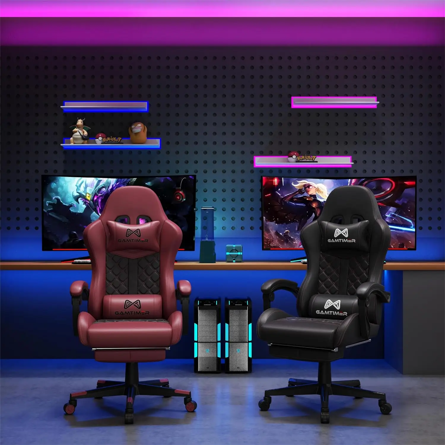 Gaming Chair, Computer Office Chair with Footrest, 155° Reclining Chair, Ergonomic High Back Computer Chair