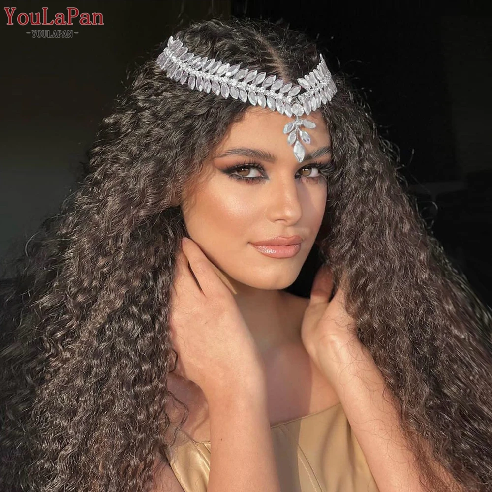 YouLaPan Bohemia Bridal Forehead Headband Rhinestone Wedding Headpiece Woman Tiara Hair Accessories Party Prom Headwear HP529