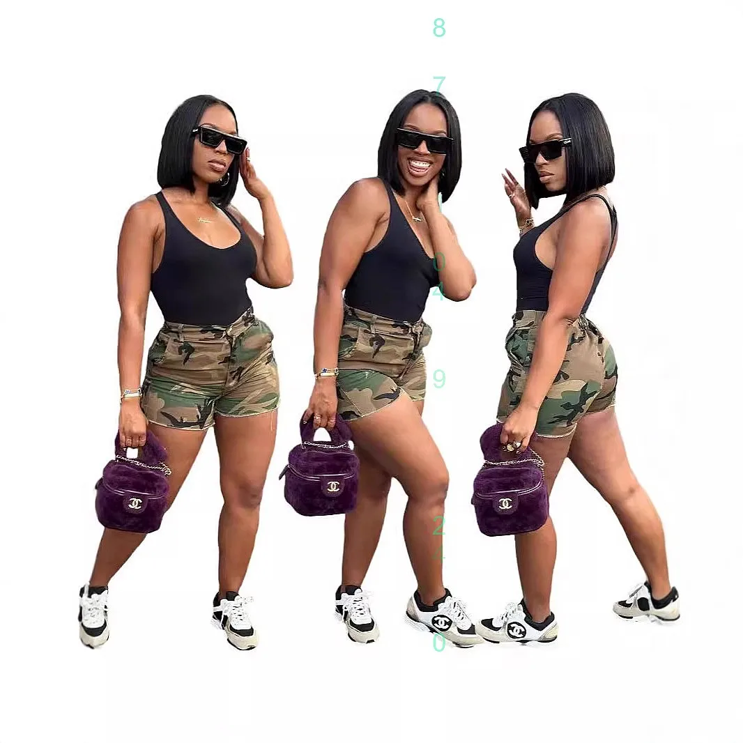 

Camo Cargo Shorts Women Spring Summer Casual Combat Shorts Jogger Pants