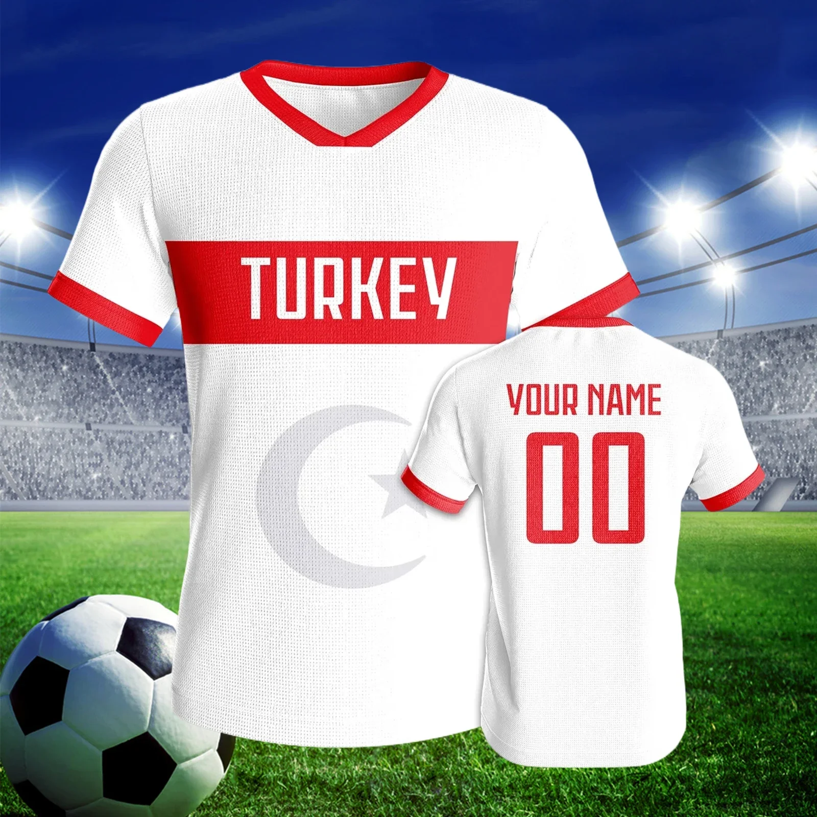 2024 Custom Turkey Soccer Jersey Men Women Football Shirt Personalized Name Number Sportswear Youth Soccer Uniform Kit for Fans