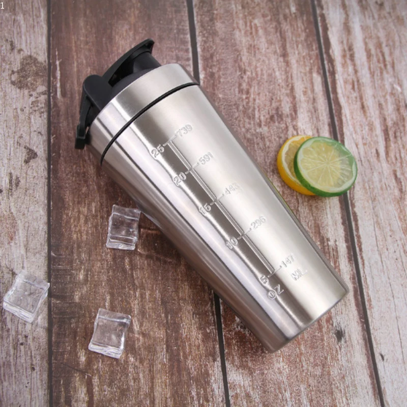 Stainless Steel Protein Shaker Cup Portable Fitness Sports Mug Nutrition Blender Cup Water Bottles Water Cup Portable Shakers