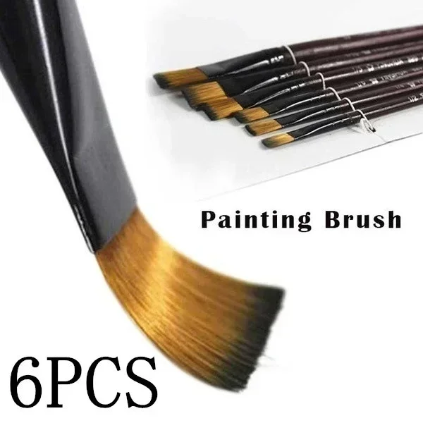 2026 6pcs/set Professional Painting Set Acrylic Oil Watercolors Artist Paint Brushes Supplies Nylon Wool Brush Art Accessories