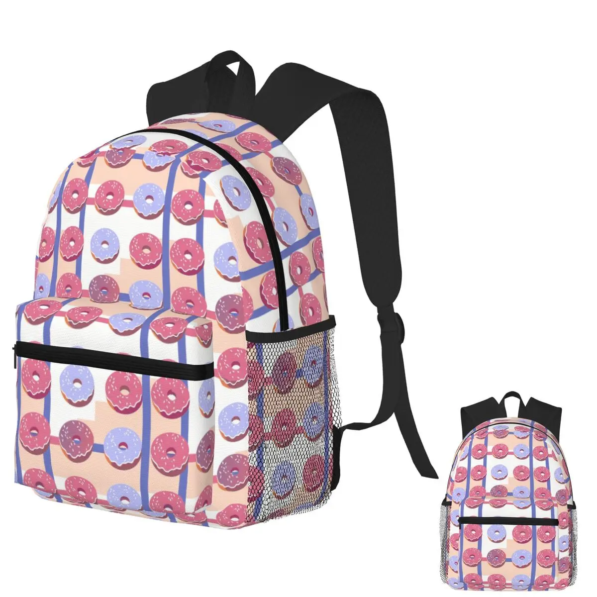 

Pastel Donuts Parade In Tasty Lineup Student Backpack School Bag Hiking Travel Daypack for Boys Girls Bookbag Shoulder Bags