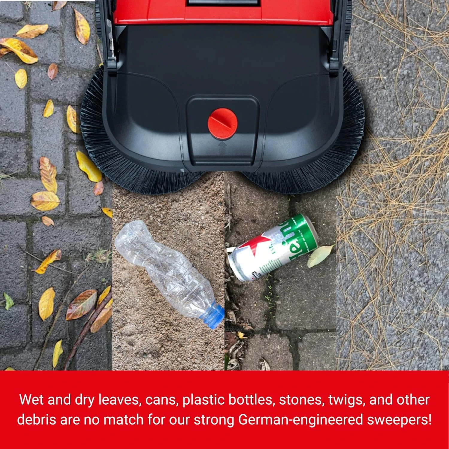 

Ручная подметальная машина 375 — идеально подходит для уборки с шириной подметания 75 см — Емкость 2,900 м2/ч — Объем контейнера 50 литров