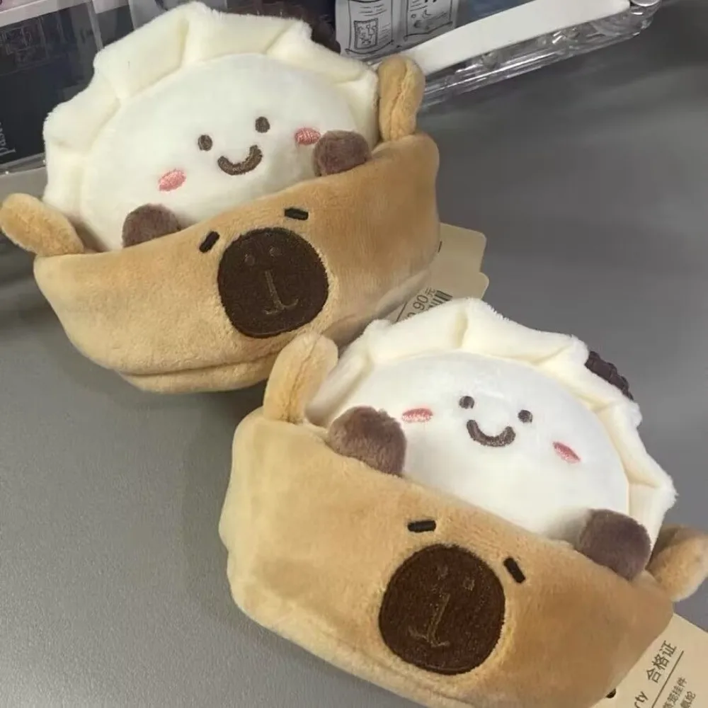 

Adorable Cartoon Plush Keychain Soft with Keyring Plush Key Holder Capybara Dumplings Bag Pendant Gift