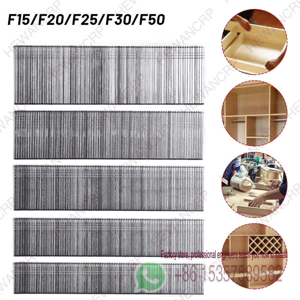 A Box 1600/2500/4000pcs F20/F25/F30/T50 Staples Straight Brad Nail Metal Galvanization Nail For DIY Home/Gardening Woodworking
