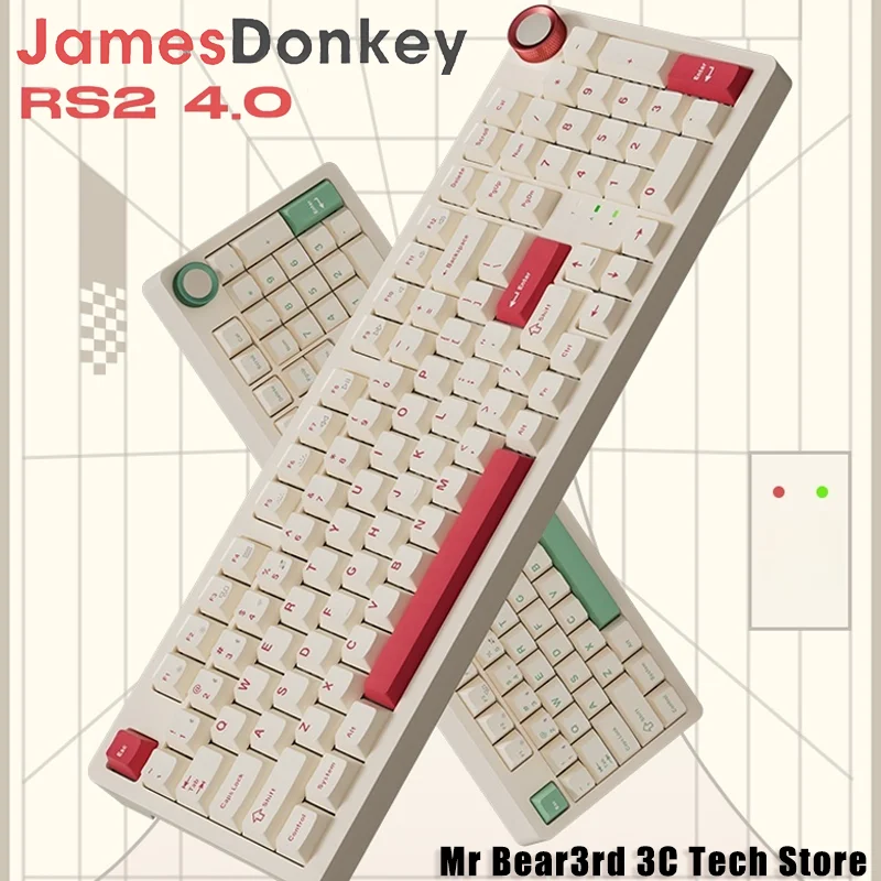 

Jamesdonkey RS2 4.0 Three-Mode Wireless Mechanical Keyboard 99Keys Customized Gasket Structure Hot-Swappable Gaming Office