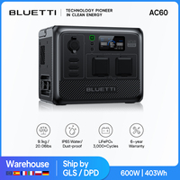 [EU Plug] BLUETTI AC60 403Wh 600W Portable Power Station Solar Generator LiFePO4 IP65 UPS Camping Fish Solar Powered Generator