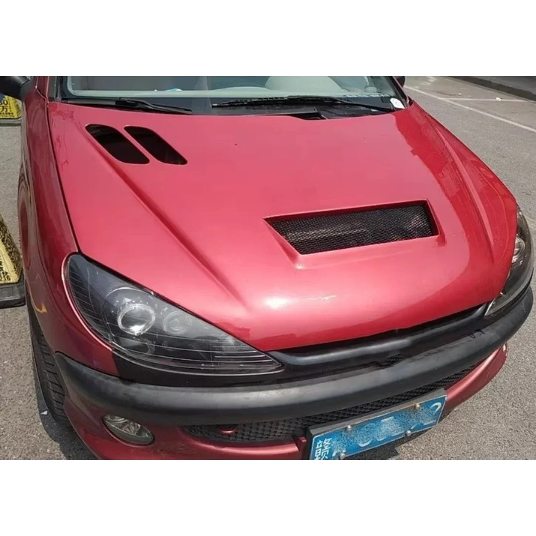 Resin Front Bumper Hood for Peugeot 206 modified Carbon fiber Engine Cover bonnet Car Accessories