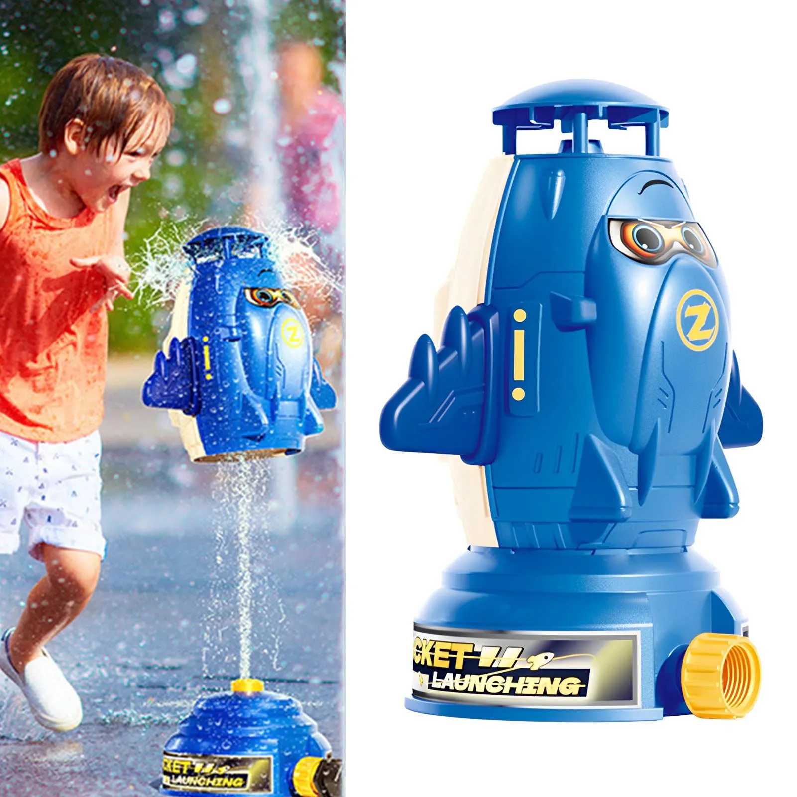 Rockets Launcher Sprinkler Toys Rockets Toys Rotating Children\'s Garden Wiggle ing Toys for Baby Beach Summer Outdoor Toy Gift