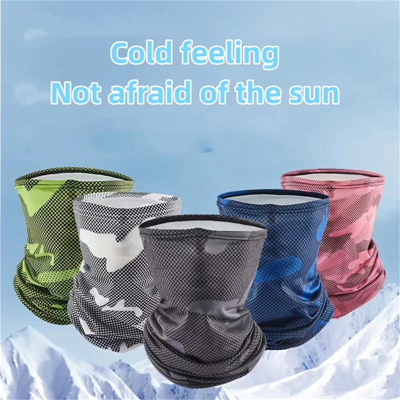 Printed Summer Breathable Cool Bandana Hiking Hunting Cycling Running Scarf Ski Riding Fishing Sports Half Face Mask Men Women