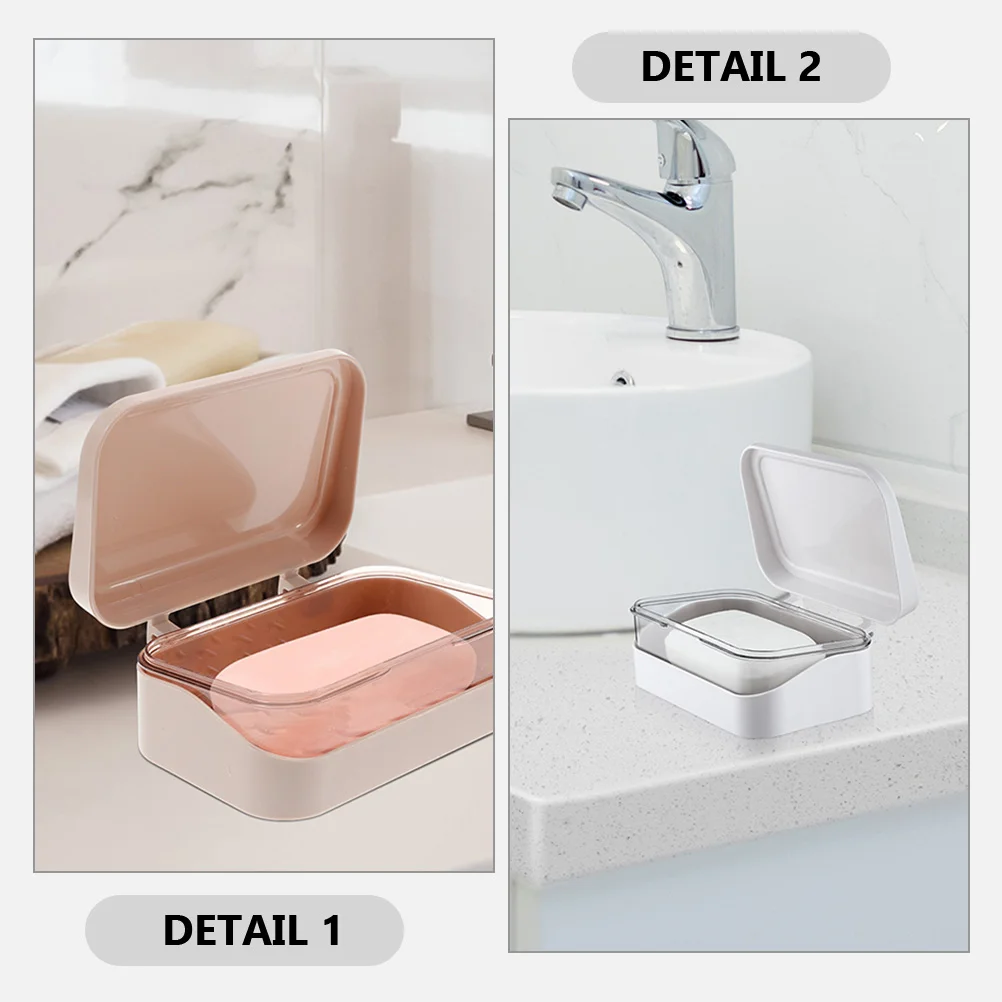 3 Pcs Soap Holder Case For Home Travel Toilet Bathroom Dish Clamshell Washing Container Holders