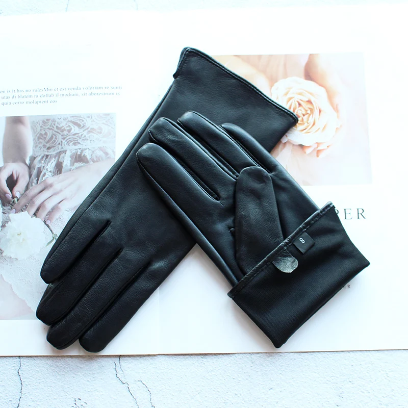 Guantes Real Adult Winter Gloves New Leather Gloves Women Straight Style Sheepskin Mittens A Variety Of Lining Driving